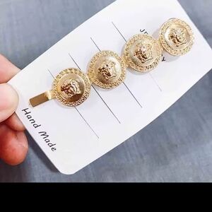 Gold Medallion Hair Clip